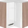 Flex-Well Exclusiv Küchen-Eck-Hängeschrank Valero 60 cm x 60 cm Hochglanz Weiß