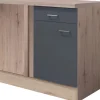 Flex-Well Exclusiv Küchen-Eck-Unterschrank Morena 110x60cm Basaltgrau - San Remo