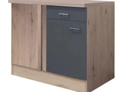 Flex-Well Exclusiv Küchen-Eck-Unterschrank Morena 110x60cm Basaltgrau - San Remo