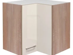 Flex-Well Exclusiv Küchen-Eck-Hängeschrank Orlando 60 cm x 60 cm Kaschmir Glanz