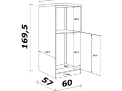 Flex-Well Exclusiv Küchen-Geräteumbauschr. Lara 60cm Anthra.-San Remo Eiche