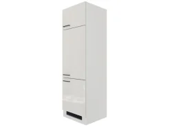 Flex-Well Exclusiv Küchen-Geräteschrank Lund 60cm 200cm Lichtgrau Gl.-Rauchgrau