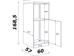 Flex-Well Exclusiv Küchen-Geräteumbauschrank Vintea 60cm Magnolie matt - O.