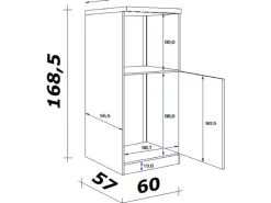 Flex-Well Exclusiv Küchen-Geräteschrank Cara 60cm (H169cm) Schilfgrün-Artisan