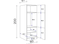 Flex-Well Exclusiv Küchen-Geräteschrank Cara 60x200cm Schilfgrün matt-Artisan E.