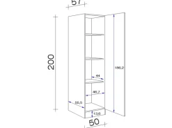 Flex-Well Exclusiv Küchen-Geschirrschr. Cara 50cm Schilfgrün-Artisan Eiche
