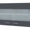 Flex-Well Exclusiv Küchen-Glas-Oberschrank Morena 100cm Basaltgr.-San Remo Eiche