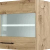 Flex-Well Exclusiv Küchen-Glas-Oberschrank Cara 50cmx55cm Artisan Eiche