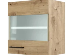 Flex-Well Exclusiv Küchen-Glas-Oberschrank Cara 50cmx55cm Artisan Eiche