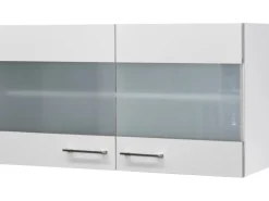 Flex-Well Exclusiv Küchen-Glas-Hängeschrank Joelina 100 cm Weiß