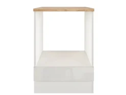 Flex-Well Exclusiv Küchen-Herdumbauschrank Lund 60 cm Lichtgrau glänzend