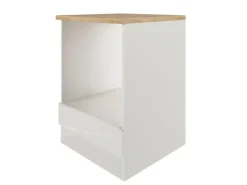 Flex-Well Exclusiv Küchen-Herdumbauschrank Lund 60 cm Lichtgrau glänzend