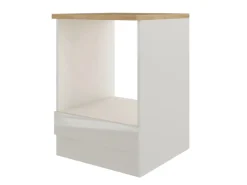 Flex-Well Exclusiv Küchen-Herdumbauschrank Lund 60 cm Lichtgrau glänzend