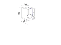 Flex-Well Exclusiv Küchen-Herdumbauschrank Lund 60 cm Lichtgrau glänzend