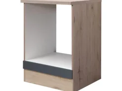 Flex-Well Exclusiv Küchen-Herdumbauschrank Morena 60cm Basaltgrau-San Remo Eiche