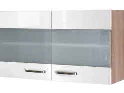 Flex-Well Exclusiv Küchen-Hängeschrank Valero 100 cm x 55 cm Hochglanz Weiß