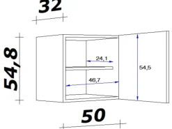 Flex-Well Exclusiv Küchen-Hängeschrank Lara 50 cm Anthrazit-San Remo Eiche