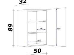 Flex-Well Exclusiv Küchen-Hängeschrank Lara 50x89cm Anthrazit-San Remo Eiche