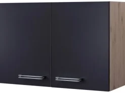 Flex-Well Exclusiv Küchen-Hängeschrank Lara 80 cm Anthrazit-San Remo Eiche