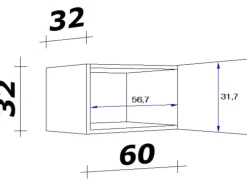 Flex-Well Exclusiv Küchen-Kurz-Hängeschrank Joelina 60 x 32 cm Weiß