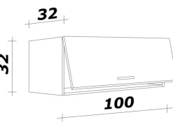 Flex-Well Exclusiv Küchen-Kurz-Oberschrank Morean 100x32cm Basaltgrau-San Remo