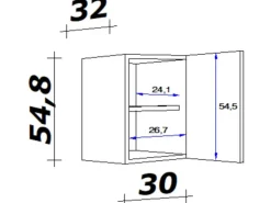Flex-Well Exclusiv Küchen-Oberschrank Morena 30cm Basaltgrau matt-San Remo Eiche