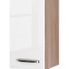 Flex-Well Exclusiv Küchen-Oberschrank Valero 30x55cm Hochglanz Weiß-Sonoma Eiche