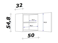 Flex-Well Exclusiv Küchen-Oberschrank Cara 50x 55cm Artisan Eiche Nachbildung