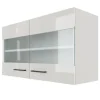 Flex-Well Exclusiv Küchen-Oberschrank Lund 100x55cm-Lichtgrau glänzend-Milchglas