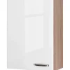 Flex-Well Exclusiv Küchen-Oberschrank Valero 60x89cm Hochglanz Weiß-Sonoma Eiche