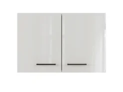 Flex-Well Exclusiv Küchen-Oberschrank Lund 80x55cm Lichtgrau glänzend-Rauchgrau