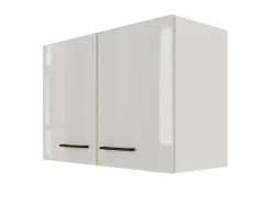 Flex-Well Exclusiv Küchen-Oberschrank Lund 80x55cm Lichtgrau glänzend-Rauchgrau