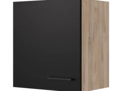 Flex-Well Exclusiv Küchen-Oberschrank Capri 50x 55cm Schwarz Matt-Endgrain Oak