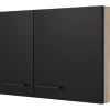 Flex-Well Exclusiv Küchen-Oberschrank Capri 100 cm Schwarz Matt-Endgrain Oak