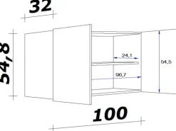 Flex-Well Exclusiv Küchen-Oberschrank Capri 100 cm Schwarz Matt-Endgrain Oak