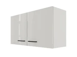 Flex-Well Exclusiv Küchen-Oberschrank Lund 100x55cm Lichtgrau glänzend-Rauchgrau