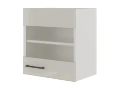 Flex-Well Exclusiv Küchen-Oberschrank Lund 50x55cm-Lichtgrau glänzend-Milchglas