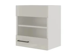 Flex-Well Exclusiv Küchen-Oberschrank Lund 50x55cm-Lichtgrau glänzend-Milchglas
