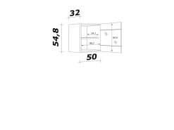 Flex-Well Exclusiv Küchen-Oberschrank Lund 50x55cm-Lichtgrau glänzend-Milchglas