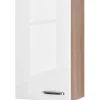 Flex-Well Exclusiv Küchen-Oberschrank Valero 50x89cm Hochglanz Weiß-Sonoma Eiche
