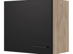 Flex-Well Exclusiv Küchen-Oberschrank Capri 60x 55cm Schwarz Matt-Endgrain Oak