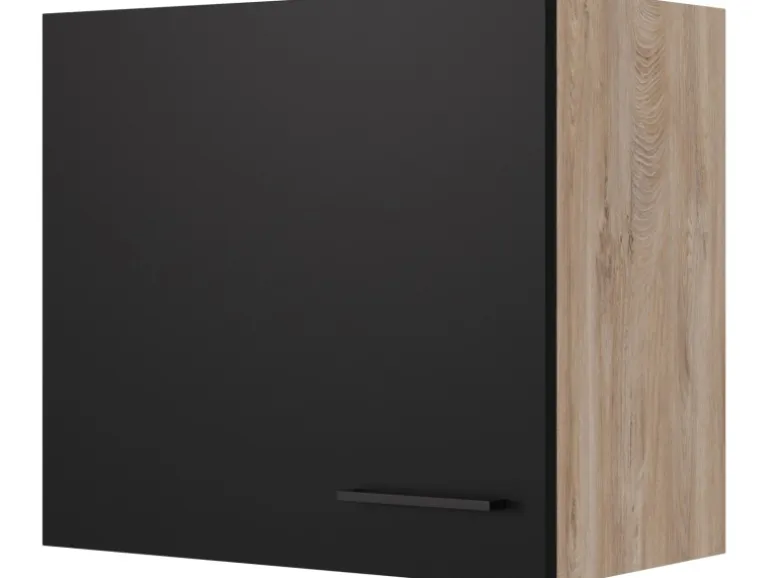 Flex-Well Exclusiv Küchen-Oberschrank Capri 60x 55cm Schwarz Matt-Endgrain Oak