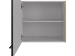 Flex-Well Exclusiv Küchen-Oberschrank Capri 60x 55cm Schwarz Matt-Endgrain Oak