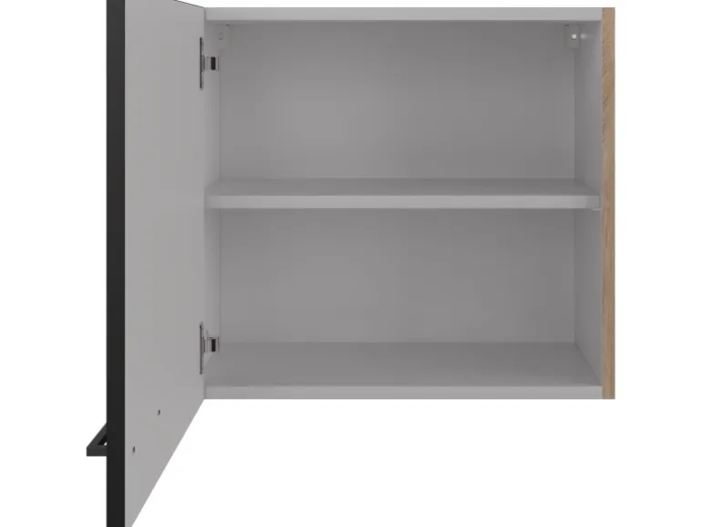 Flex-Well Exclusiv Küchen-Oberschrank Capri 60x 55cm Schwarz Matt-Endgrain Oak