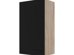 Flex-Well Exclusiv Küchen-Oberschrank Capri 50x 89cm Schwarz Matt-Endgrain Oak