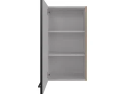 Flex-Well Exclusiv Küchen-Oberschrank Capri 50x 89cm Schwarz Matt-Endgrain Oak