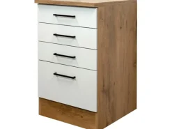 Flex-Well Exclusiv Küchen-Schubkasten-Unterschrank Vintea 50cm Magnolie-L.