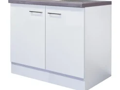 Flex-Well Exclusiv Küchen-Spülenunterschrank Joelina 100 cm Weiß