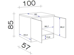 Flex-Well Exclusiv Küchen-Spülenschrank DSPU Cara 100cm Schilfgrün-Artisan Eiche