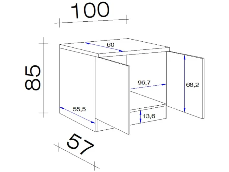 Flex-Well Exclusiv Küchen-Spülenschrank DSPU Cara 100cm Schilfgrün-Artisan Eiche
